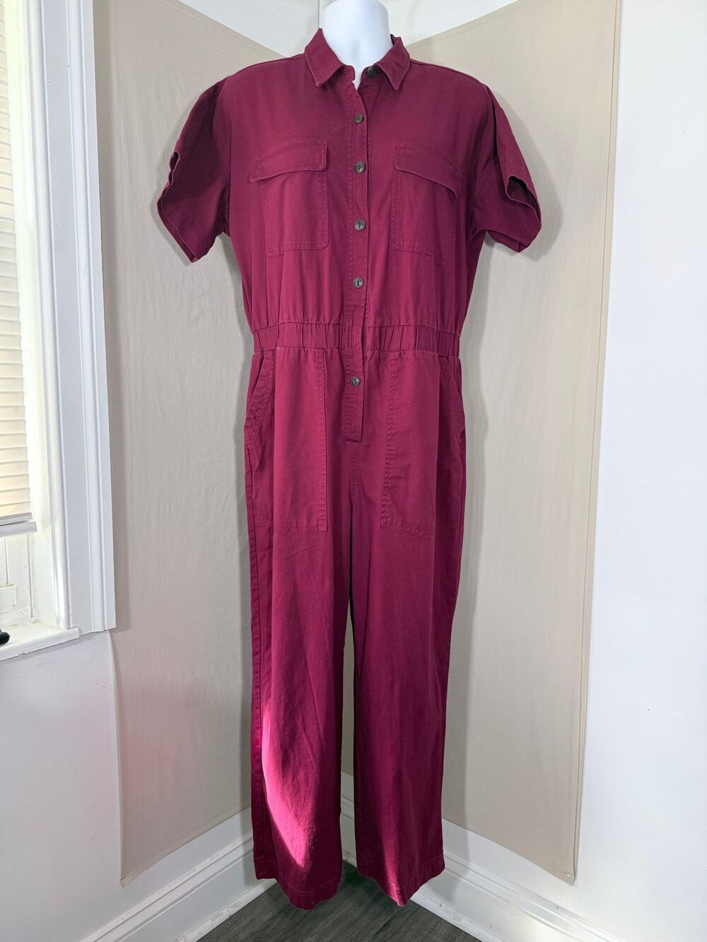 Universal Thread Short Sleeve Boilersuit Jumpsuit Size 16 Maroon Red